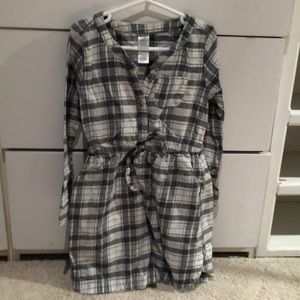 Plaid dress grey and white